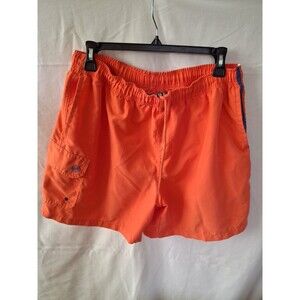 RS SURF Swim Shorts Orange Elastic Waist  Men's Size S (1535)